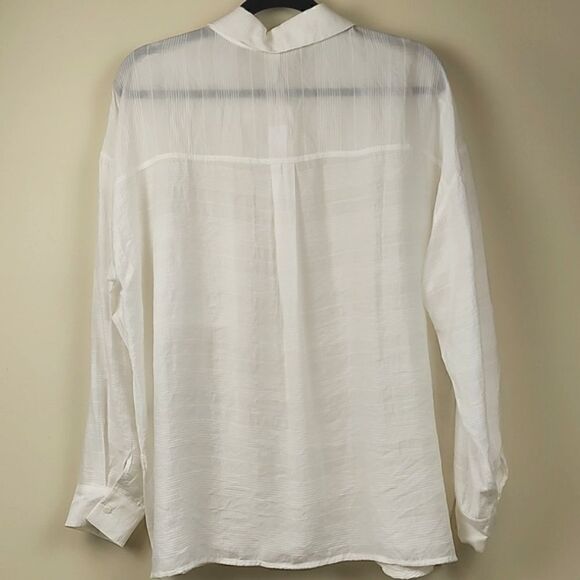 Gentle Fawn Semi Sheer Long Sleeve Button Down Blouse Size L NWT - Picture 11 of 14